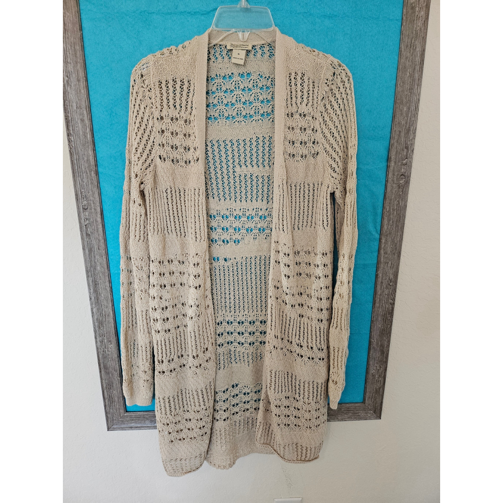 Women's Lucky Brand Cardigan, Beige, Size M